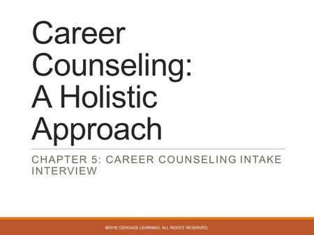 Career Counseling: A Holistic Approach