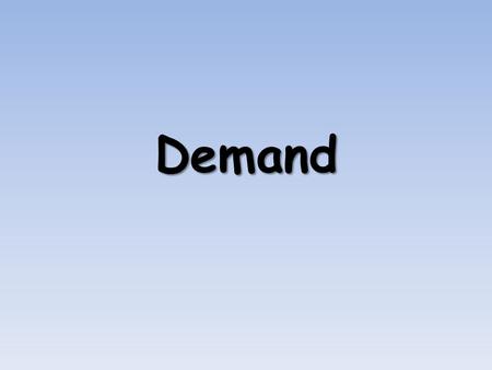 Demand. A market is where buyers and sellers meet to exchange products These buyers and sellers negotiate a price that each is happy with, and then exchange.