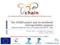 Co-ordination & Harmonisation of Advanced e-Infrastructures Research Infrastructures – Grant Agreement n. 260011 The CHAIN project and its worldwide interoperability.