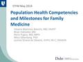 Population Health Competencies and Milestones for Family Medicine Viviana Martinez-Bianchi, MD, FAAFP Brian Halstater, MD Perry Pugno, MD, MPH Mina Silberberg,