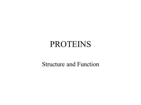 Structure and Function