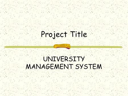 UNIVERSITY MANAGEMENT SYSTEM