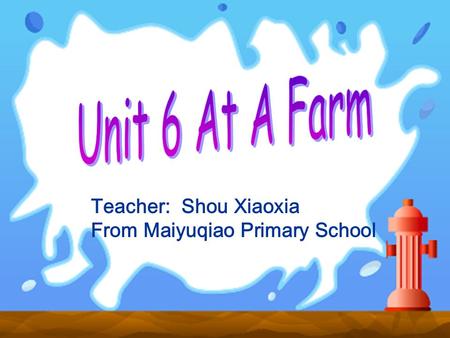 Teacher: Shou Xiaoxia From Maiyuqiao Primary School.