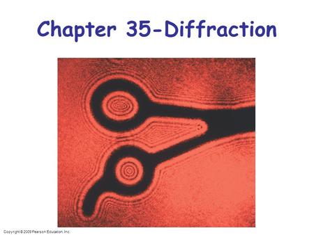 Copyright © 2009 Pearson Education, Inc. Chapter 35-Diffraction.