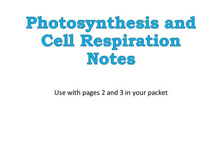 Use with pages 2 and 3 in your packet. See the white board…if you were absent be sure to see me for this part.