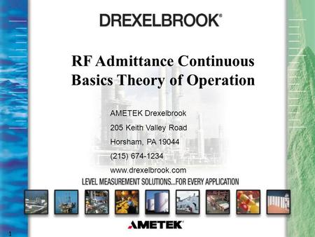 RF Admittance Continuous Basics Theory of Operation