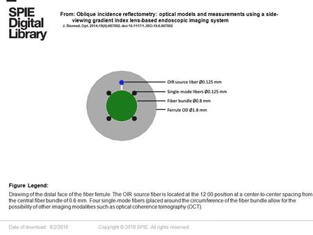 Date of download: 6/2/2016 Copyright © 2016 SPIE. All rights reserved. Drawing of the distal face of the fiber ferrule. The OIR source fiber is located.