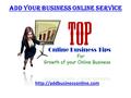 Add your Business Online Service.