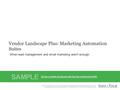 1Info-Tech Research Group Vendor Landscape Plus: Marketing Automation Suites When lead management and email marketing aren’t enough.