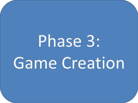 Phase 3: Game Creation. Phase 3: Game Creation Outcomes (Slide 1) I can create a flowchart to solve a problem, for example to make a cup of tea. I can.