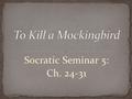 Socratic Seminar 5: Ch. 24-31. Let’s get critical: Some critics argue the flaw with TKAM lies in the “idealized portrayal of the black characters” (namely,