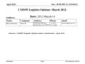 Doc.: IEEE 802.11-12/0443r2 SubmissionBruce Kraemer, MarvellSlide 1 +1 (321) 751-3958 5488 Marvell Lane, Santa Clara, CA, 95054 Name Company Address Phone.