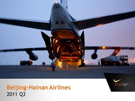 Beijing-Hainan Airlines 2011 Q3. Behind transfer flow – Beijing, Hainan Airlines From other destinations: 4% Which Airline have you flown in with today?