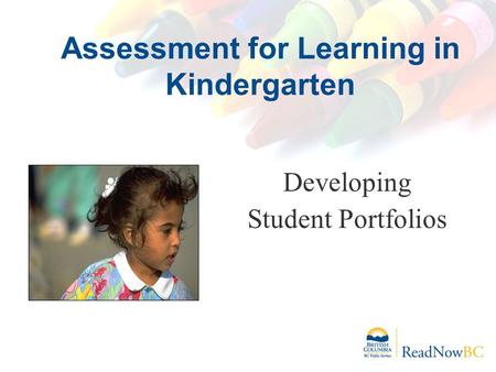 Assessment for Learning in Kindergarten