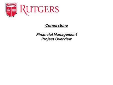 Cornerstone Financial Management Project Overview.