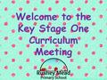 Welcome to the Key Stage One Curriculum Meeting. Mrs Houghton Mr Jariwala Ms Mitchell Mrs Applebee- Lewis Miss Patel Mrs Chauhan Miss Brown Mrs Doudia.