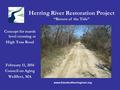 Herring River Restoration Project “Return of the Tide” Concept for marsh level crossing at High Toss Road February 11, 2016 Council on Aging Wellfleet,