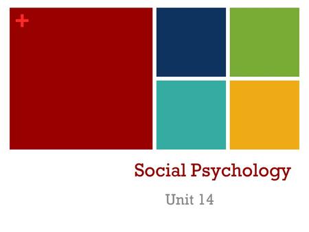 + Social Psychology Unit 14. + Social Psychology The scientific study of how we think about, influence, and relate to one another. Social thinking involves.