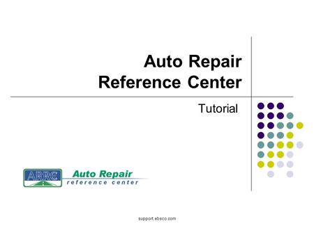 Support.ebsco.com Auto Repair Reference Center Tutorial.