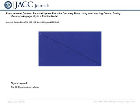 Date of download: 6/3/2016 Copyright © The American College of Cardiology. All rights reserved. From: A Novel Contrast Removal System From the Coronary.