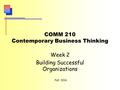 COMM 210 Contemporary Business Thinking