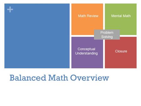 Balanced Math Overview