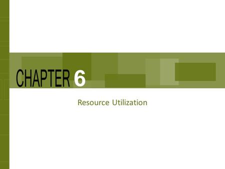 6 Resource Utilization 4/28/2017 Teaching Strategies