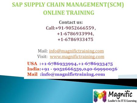 SAP SUPPLY CHAIN MANAGEMENT(SCM) ONLINE TRAINING.