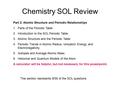 Chemistry SOL Review Part 2: Atomic Structure and Periodic Relationships 1.Parts of the Periodic Table 2.Introduction to the SOL Periodic Table 3.Atomic.