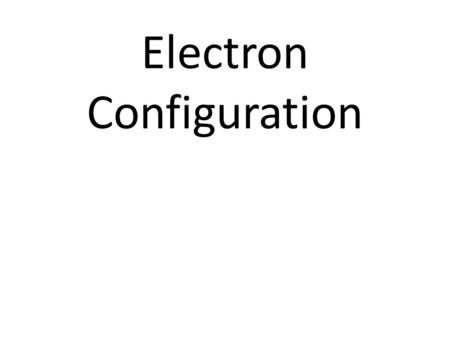 Electron Configuration