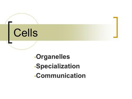 Cells Organelles Specialization Communication. What is Alive? All living things are:  Made of cells  Obtain energy  Metabolize  Evolve  Respond 