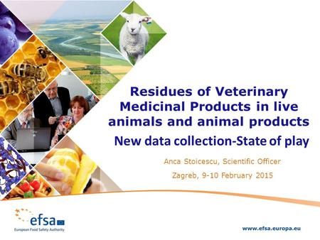 New data collection-State of play Residues of Veterinary Medicinal Products in live animals and animal products Anca Stoicescu, Scientific Officer Zagreb,