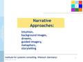 1 Institute for systemic consulting, Wiesloch (Germany) www.isb-w.de Narrative Approaches: Intuition, background images, dreams, guided imagery, metaphors,