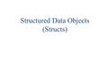 Structured Data Objects (Structs). array Recall our definition of an array: fixedcontiguousall of the same data type an array is a fixed number of contiguous.