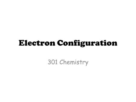 Electron Configuration