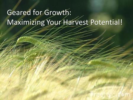 Geared for Growth: Maximizing Your Harvest Potential!