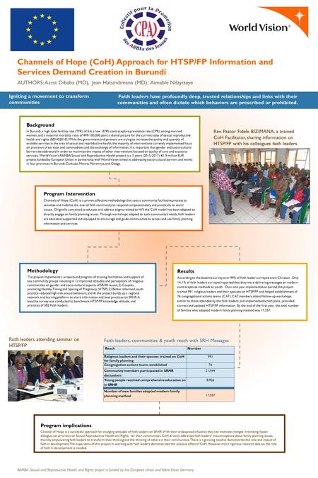 Channels of Hope (CoH) Approach for HTSP/FP Information and Services Demand Creation in Burundi AUTHORS: Asrat Dibaba (MD), Jean Hatsindimana (MD), Aimable.