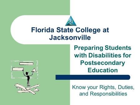 Florida State College at Jacksonville Preparing Students with Disabilities for Postsecondary Education Know your Rights, Duties, and Responsibilities.