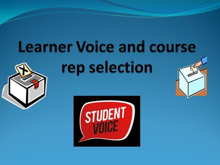 Objectives YWBAT You will be able to understand how to select your course representative and understand what the learners voice is. Enabling objectives.