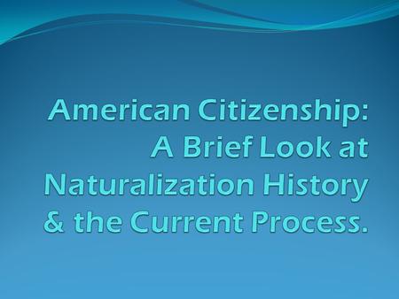 Automatic Citizenship