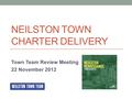 NEILSTON TOWN CHARTER DELIVERY Town Team Review Meeting 22 November 2012.