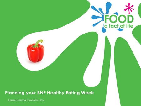 © BRITISH NUTRITION FOUNDATION 2016 Planning your BNF Healthy Eating Week.