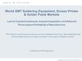 © Copyright 2003 Frost & Sullivan. All Rights Reserved. World SMT Soldering Equipment, Screen Printer & Solder Paste Markets Lack of Capital Investments,