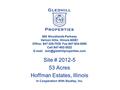 Site # 2012-5 53 Acres Hoffman Estates, Illinois In Cooperation With Studley, Inc. 900 Woodlands Parkway Vernon Hills, Illinois 60061 Office; 847-325-7030.