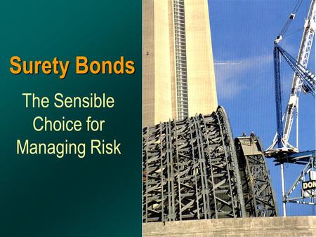 Surety Bonds The Sensible Choice for Managing Risk.