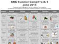 KRK Summer Camp/Track 1 June 2016 *Please arrive by 9:00 am for field trip preparation and departure. * All field trips are subject to change due to weather.