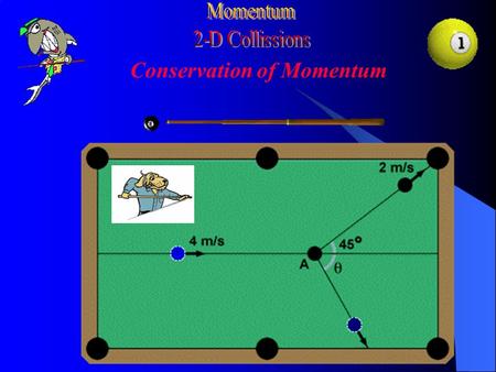 Conservation of Momentum Conservation of momentum: Split into components: If the collision is elastic, we can also use conservation of energy.