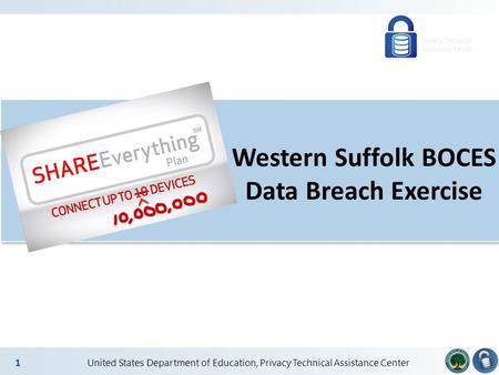 2 United States Department of Education, Privacy Technical Assistance Center 1 Western Suffolk BOCES Data Breach Exercise.