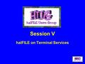 Session V halFILE on Terminal Services. Installation If hfw20.exe resides on remote server then must use UNC path for setup.exe as well as install folder.