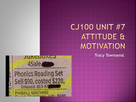 Tracy Townsend..  The final project is due at the end of Unit #9, and cannot be submitted late (grades are due after the unit closes)  Five pages, double-spaced,